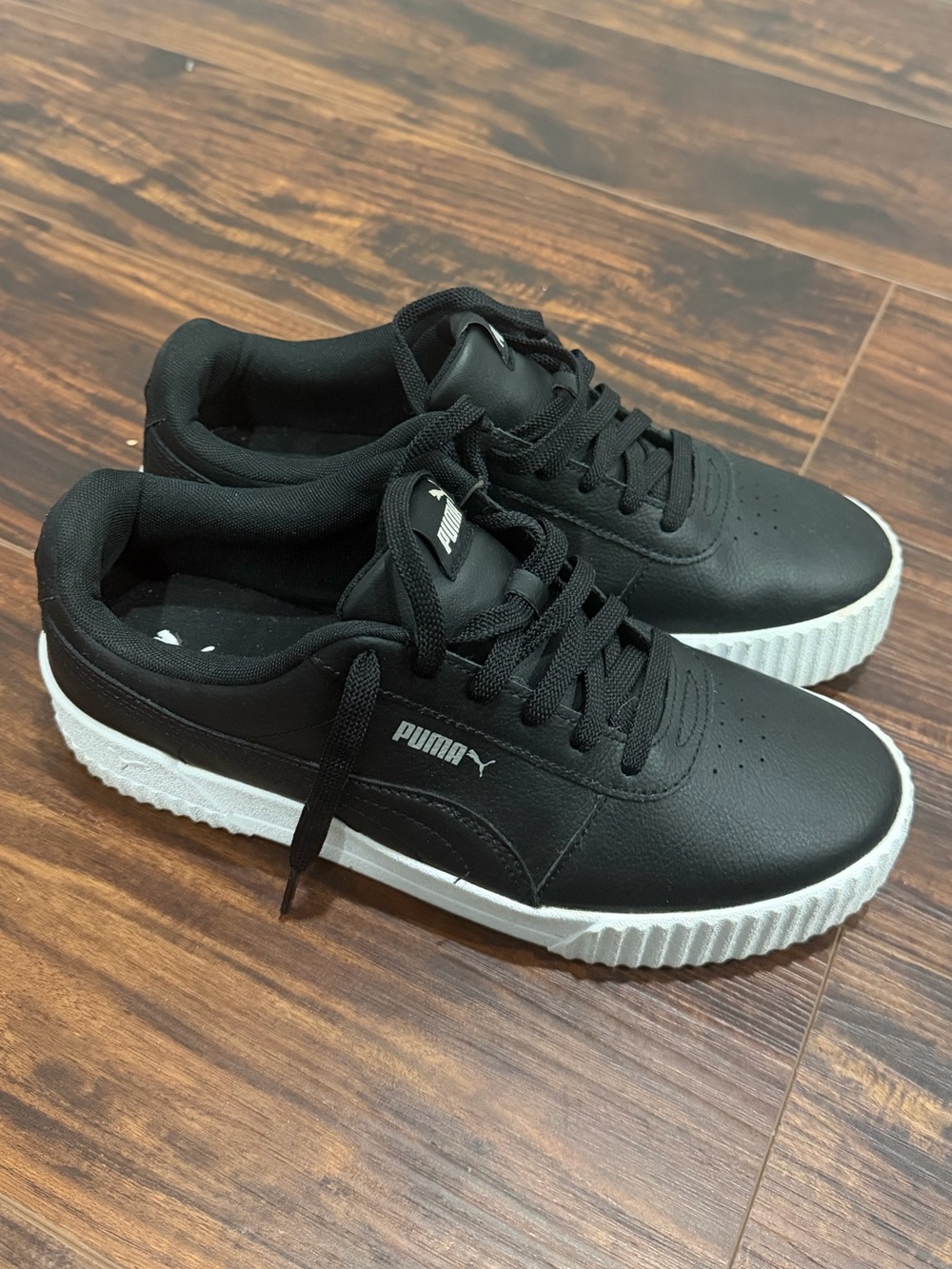 Puma Black Sneakers with White Platform Sole